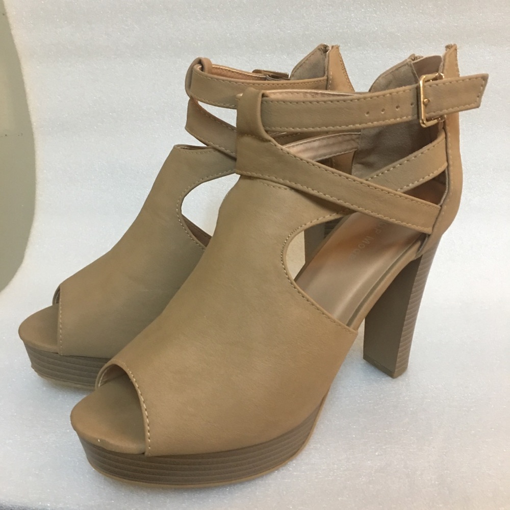 Tan suede heels